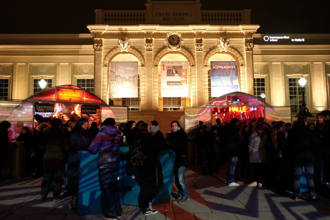 Night market in plaza