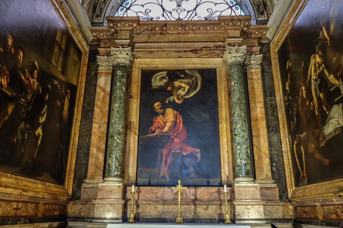 Religious artwork inside a church in Rome