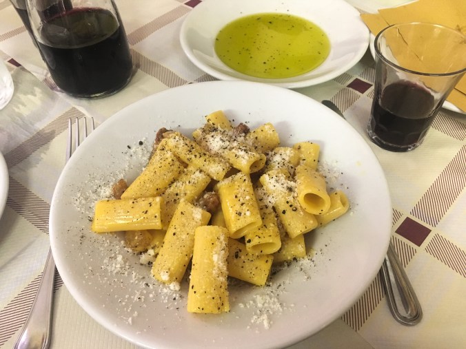 Pasta Carbonera at Trattoria Da Enzo in the Trastevere neighborhood in Rome