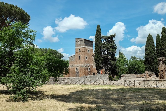 Historic building in the countryside along the Appia Antica