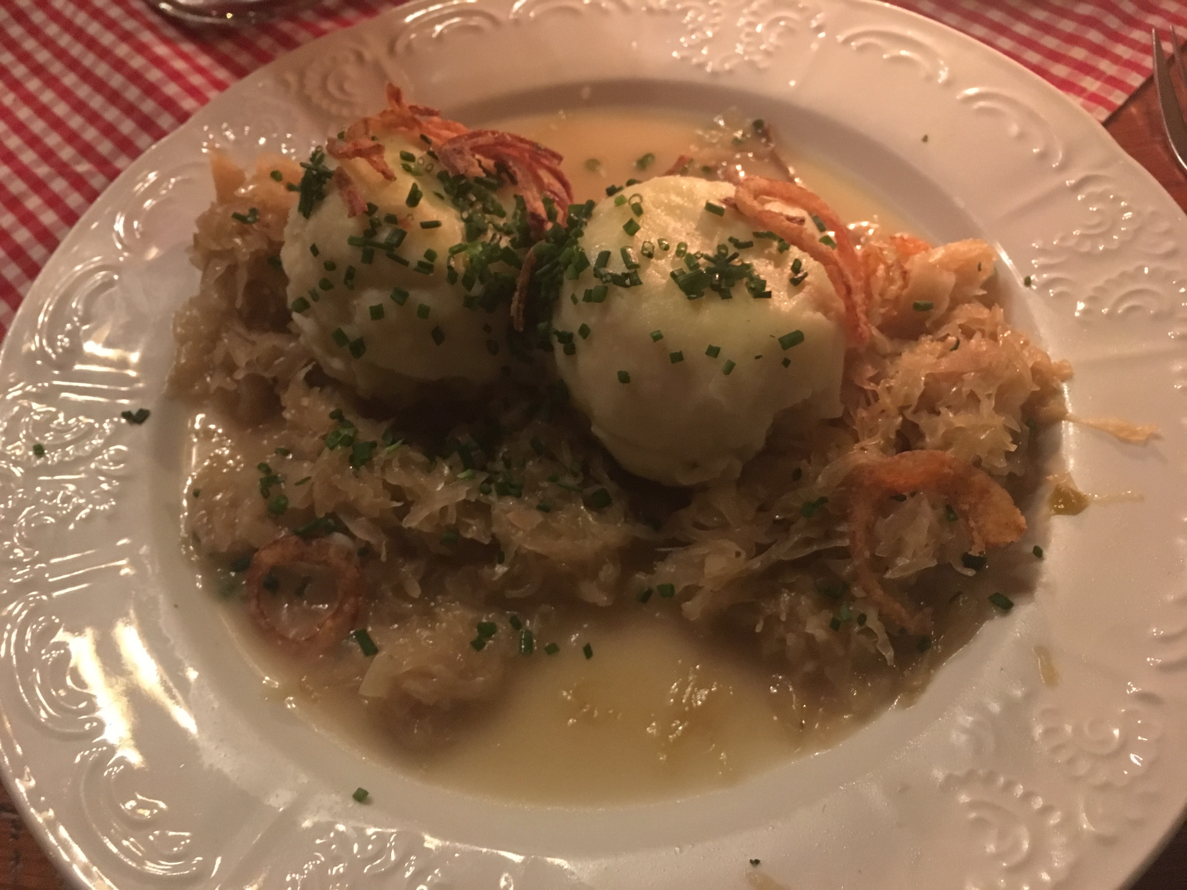 Dumplings and sauerkraut